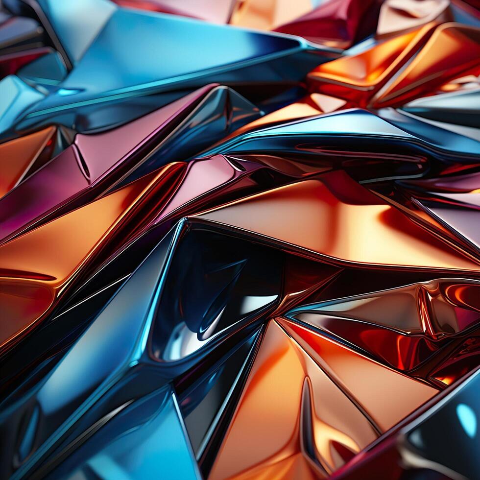 Colorful 3D Geometric Abstract Glossy Matte Multiple Shaped Elegant Background Wallpaper photo