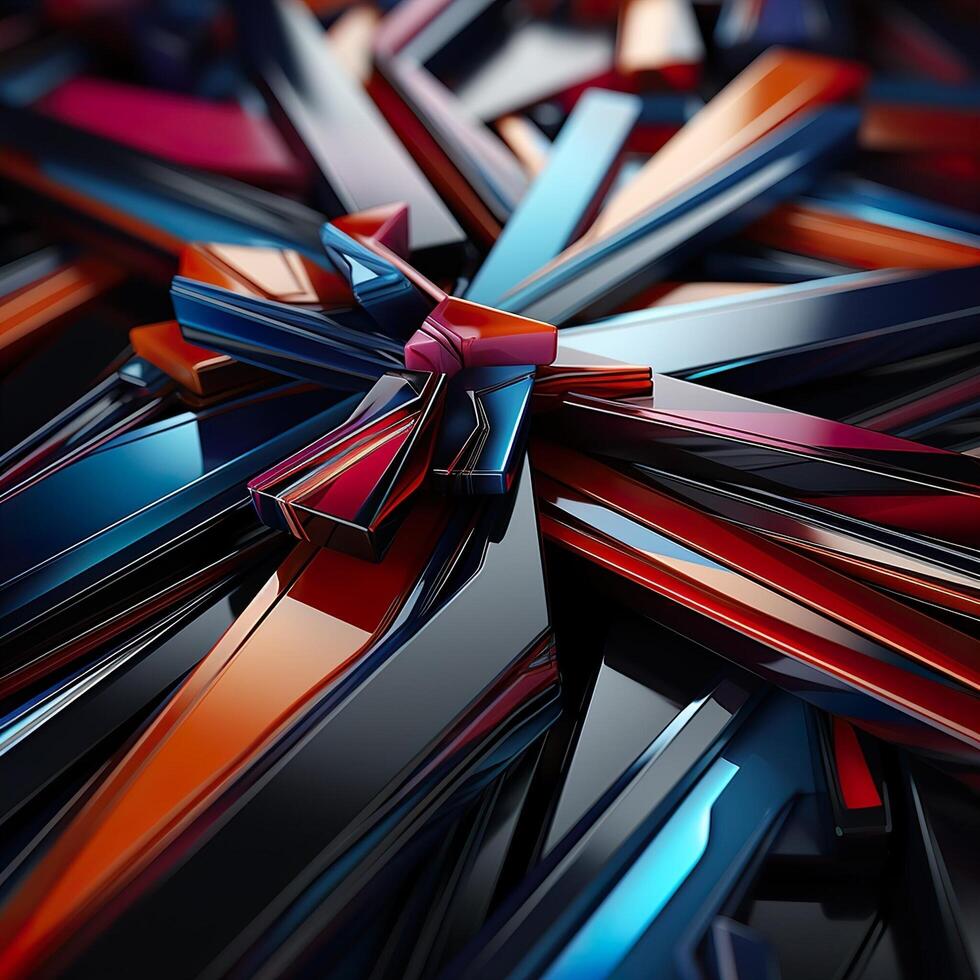 3d Rendered Colorful Glossy and Matte Ultra HD Geometric Background Wallpaper photo