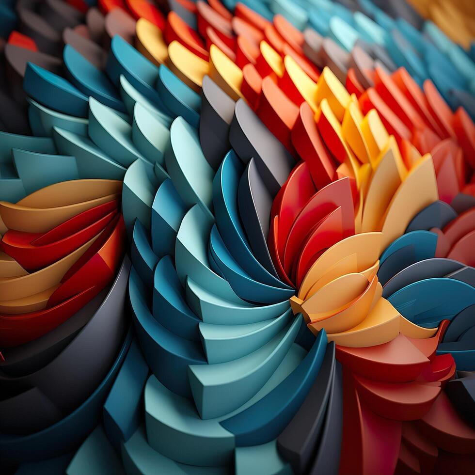 Colorful 3D Geometric Abstract Glossy Matte Multiple Shaped Elegant Background Wallpaper photo