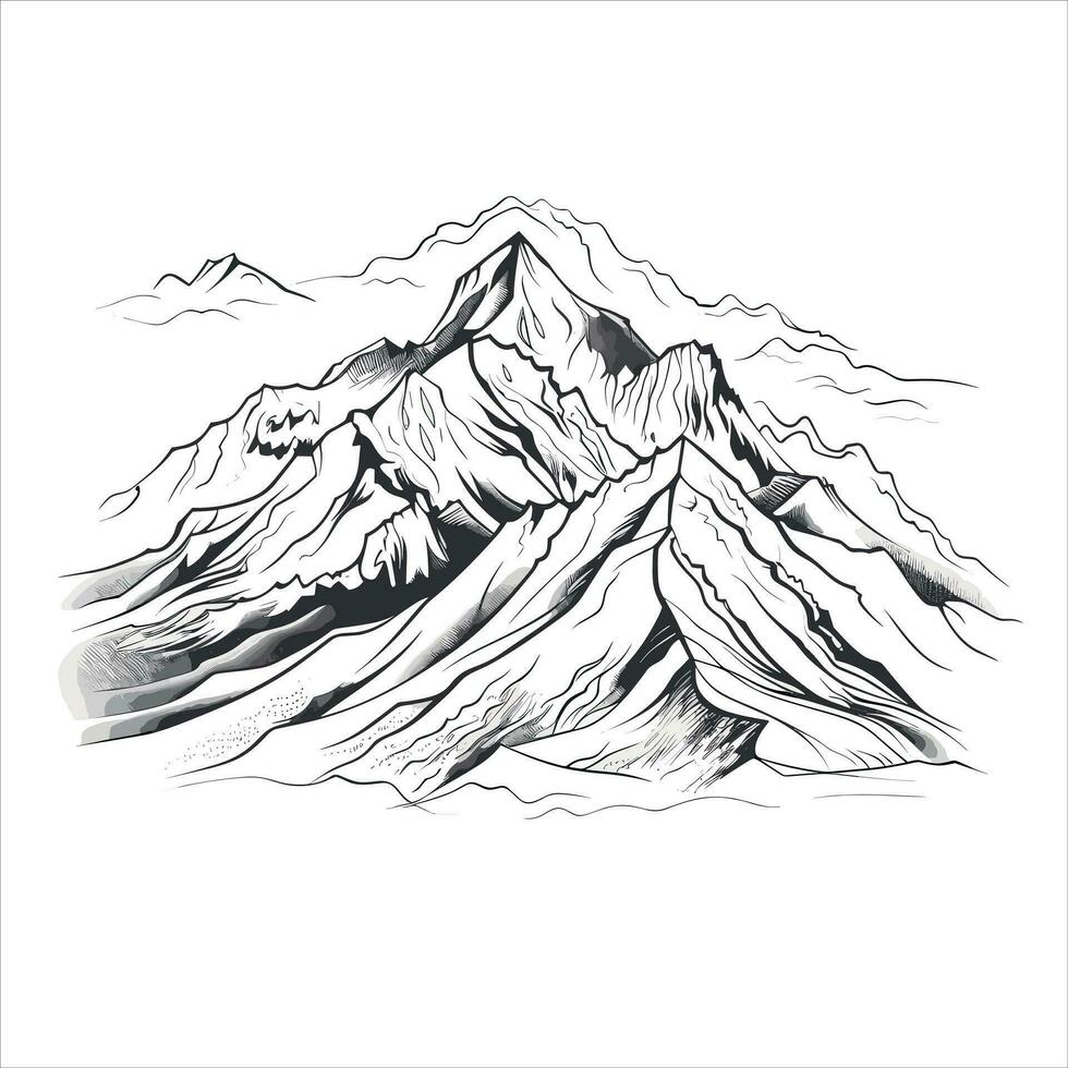 Mountain vector illustration, mountain tree vector