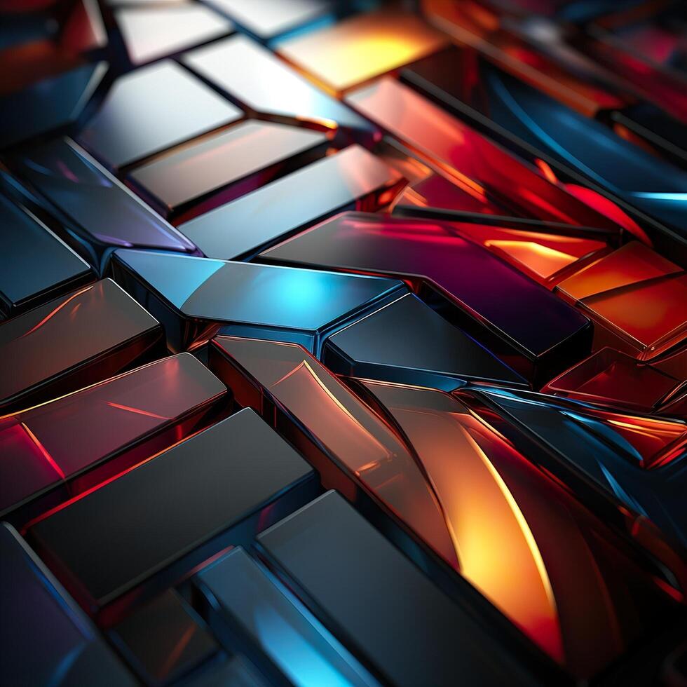 3d Rendered Colorful Glossy and Matte Ultra HD Geometric Background Wallpaper photo