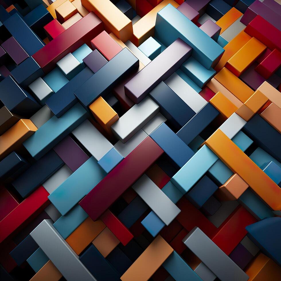 Colorful 3D Geometric Abstract Glossy Matte Multiple Shaped Elegant Background Wallpaper photo