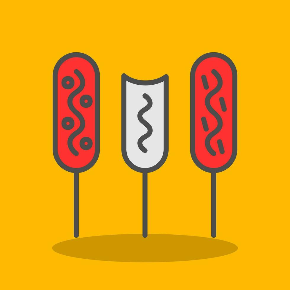 Corn dog Vector Icon Design