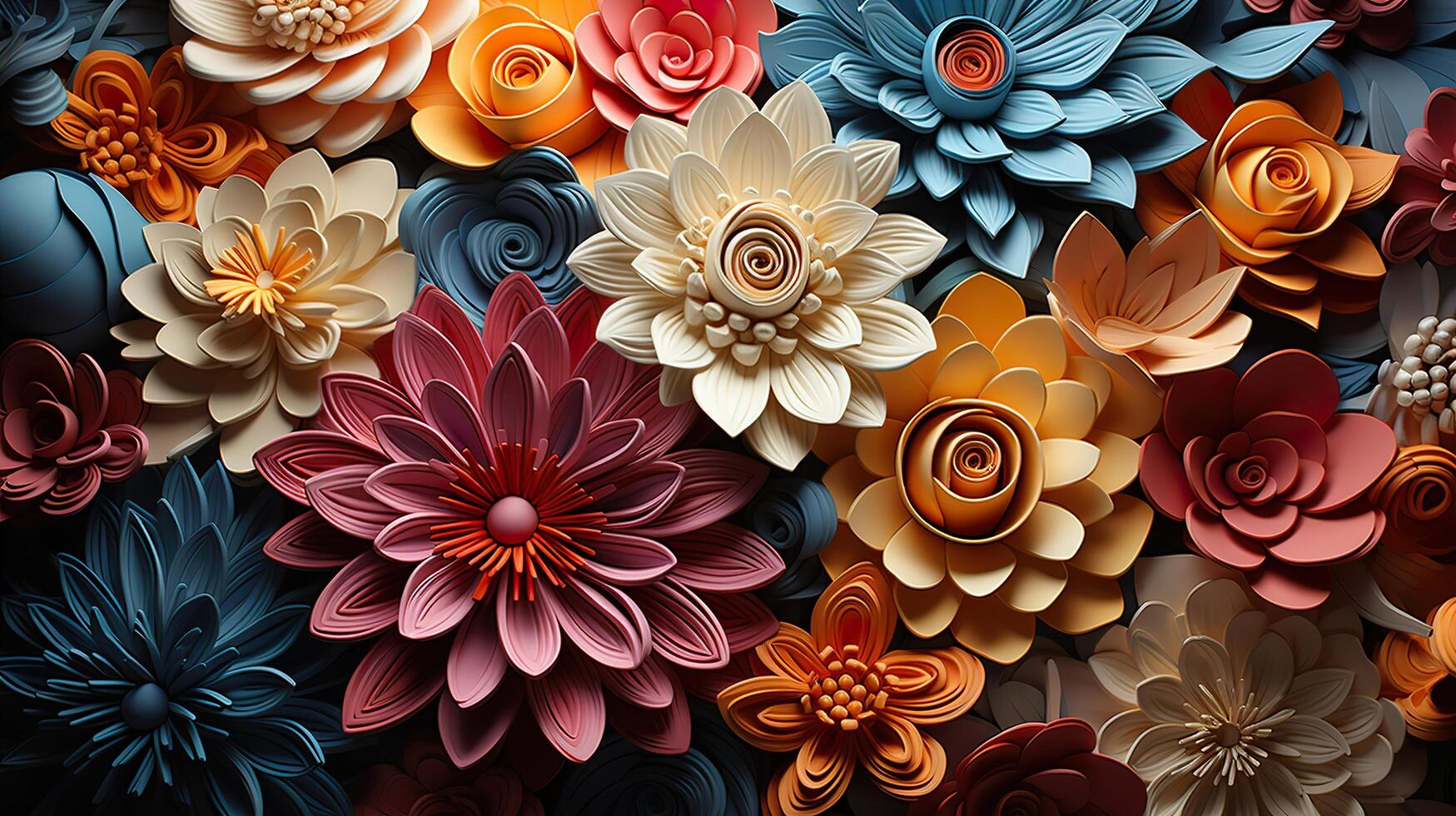 3d Colorful Royale Flower Design photo