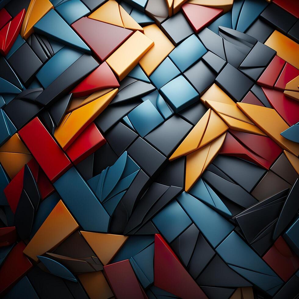 3d Rendered Colorful Glossy and Matte Ultra HD Geometric Background Wallpaper photo