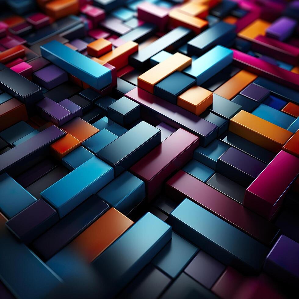 Colorful 3D Geometric Abstract Glossy Matte Multiple Shaped Elegant Background Wallpaper photo