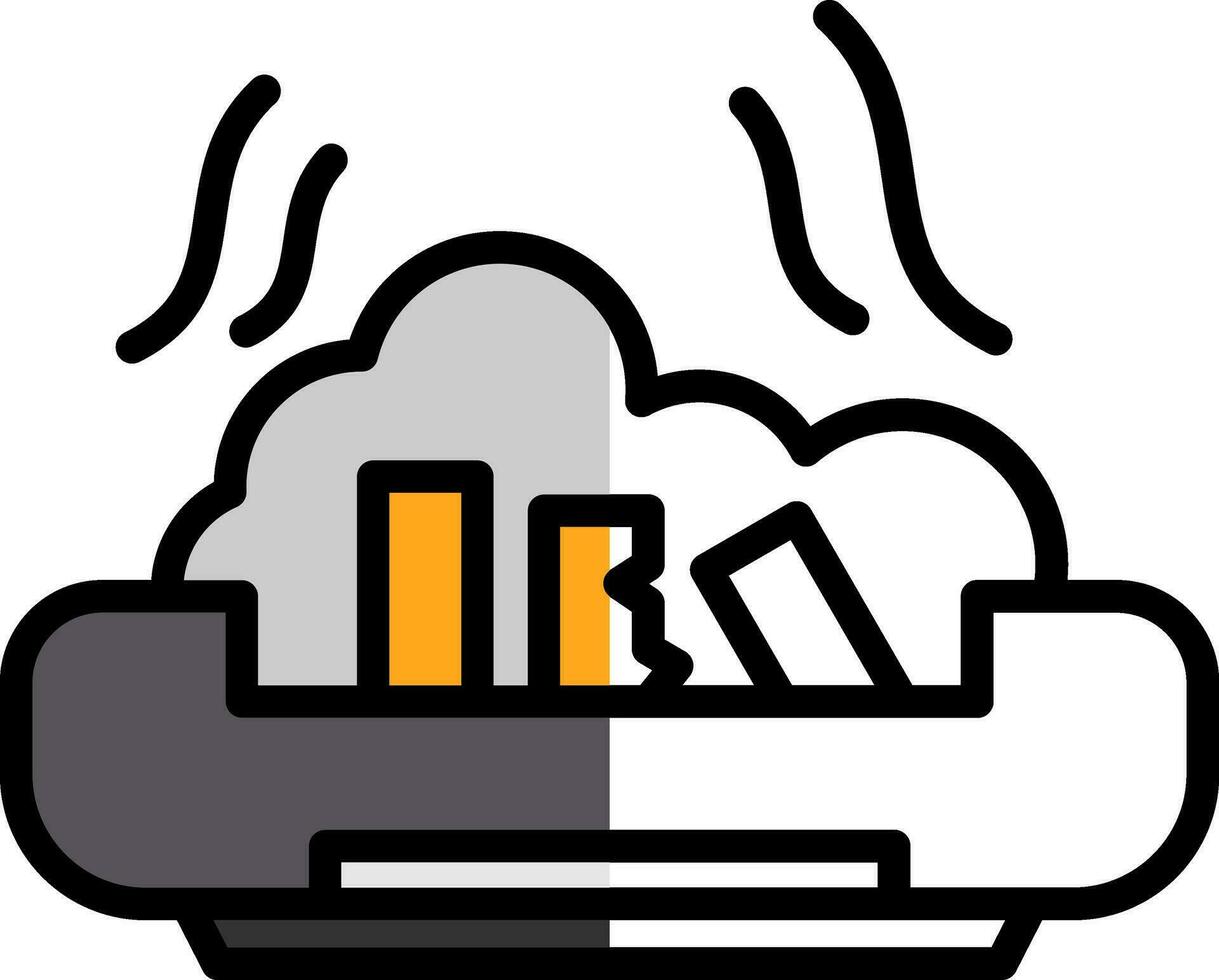 Ashtray Vector Icon Design