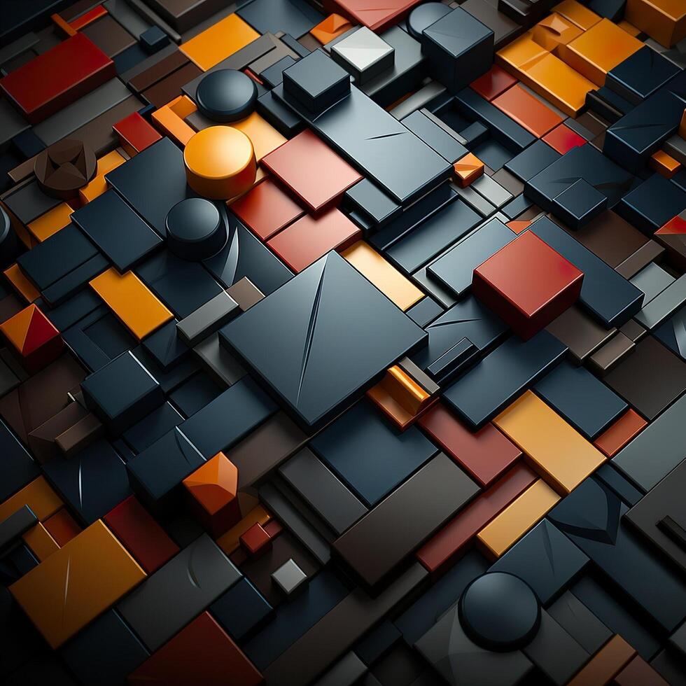 3d Rendered Colorful Glossy and Matte Ultra HD Geometric Background Wallpaper photo