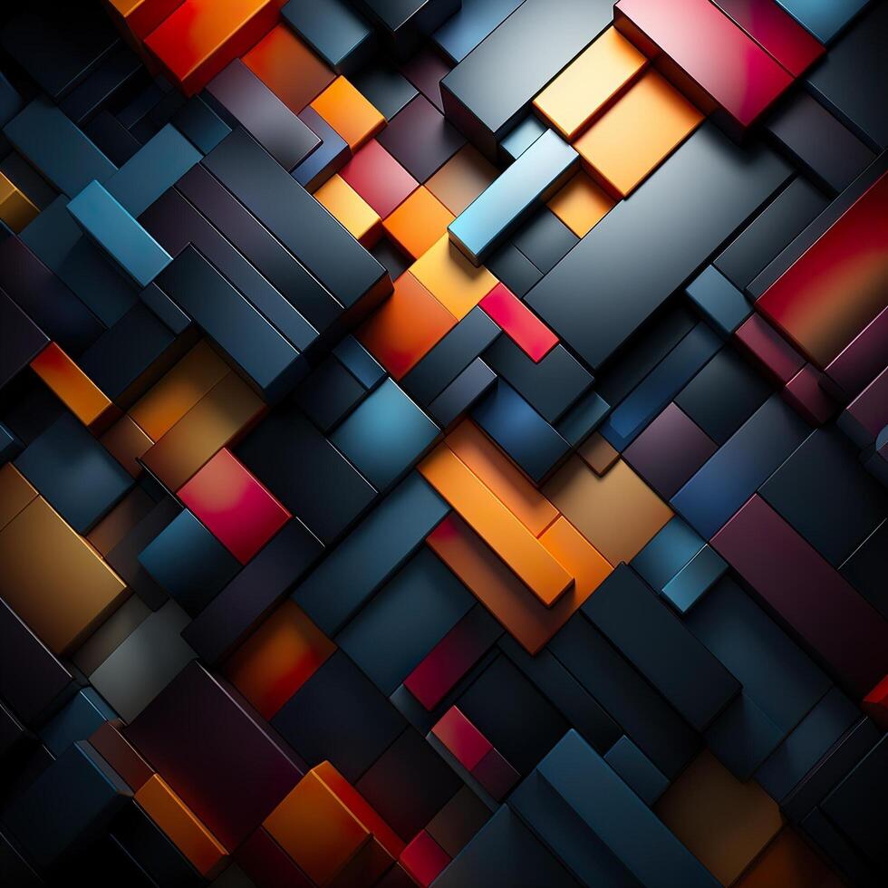 Colorful 3D Geometric Abstract Glossy Matte Multiple Shaped Elegant Background Wallpaper photo