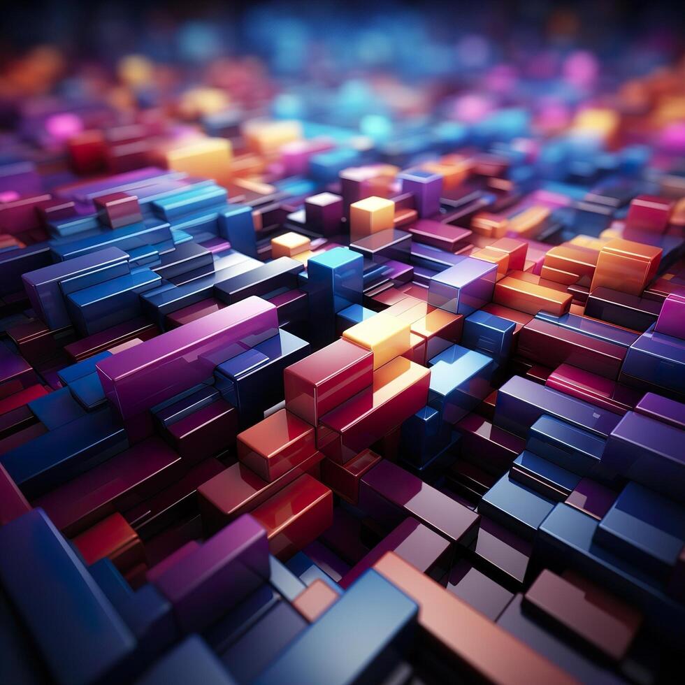 Colorful 3D Geometric Abstract Glossy Matte Multiple Shaped Elegant Background Wallpaper photo