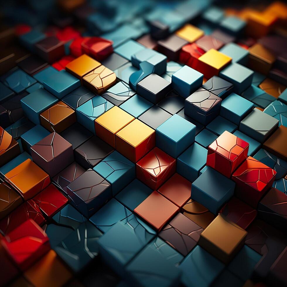Colorful 3D Geometric Abstract Glossy Matte Multiple Shaped Elegant Background Wallpaper photo