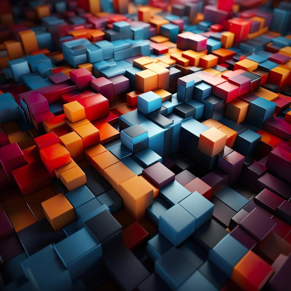 3d Rendered Colorful Glossy and Matte Ultra HD Geometric Background Wallpaper photo
