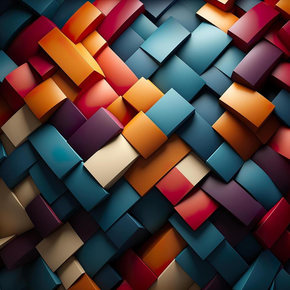 Colorful 3D Geometric Abstract Glossy Matte Multiple Shaped Elegant Background Wallpaper photo