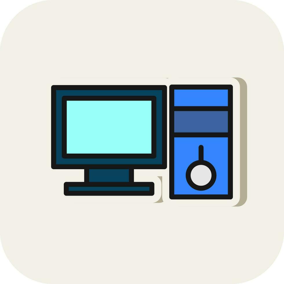 Desktop computer Vector Icon Design