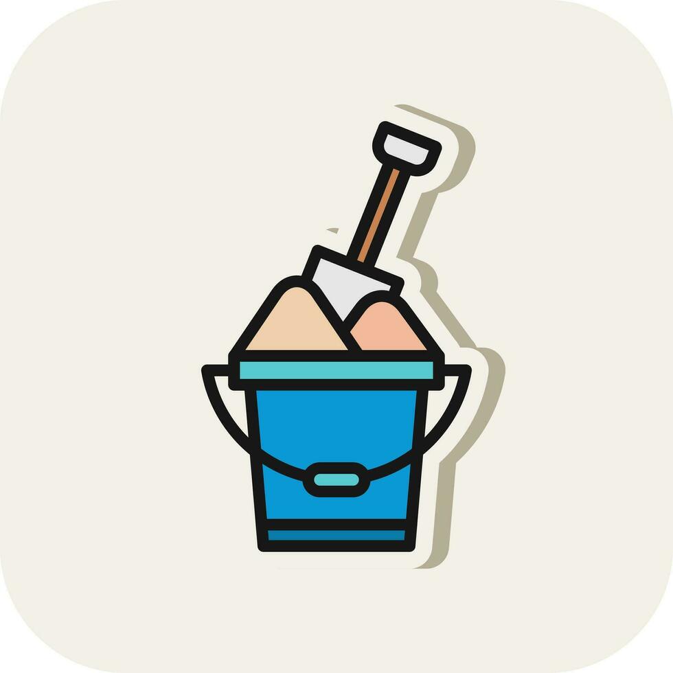 Sand bucket Vector Icon Design