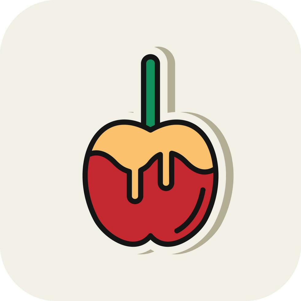 Caramel apple Vector Icon Design