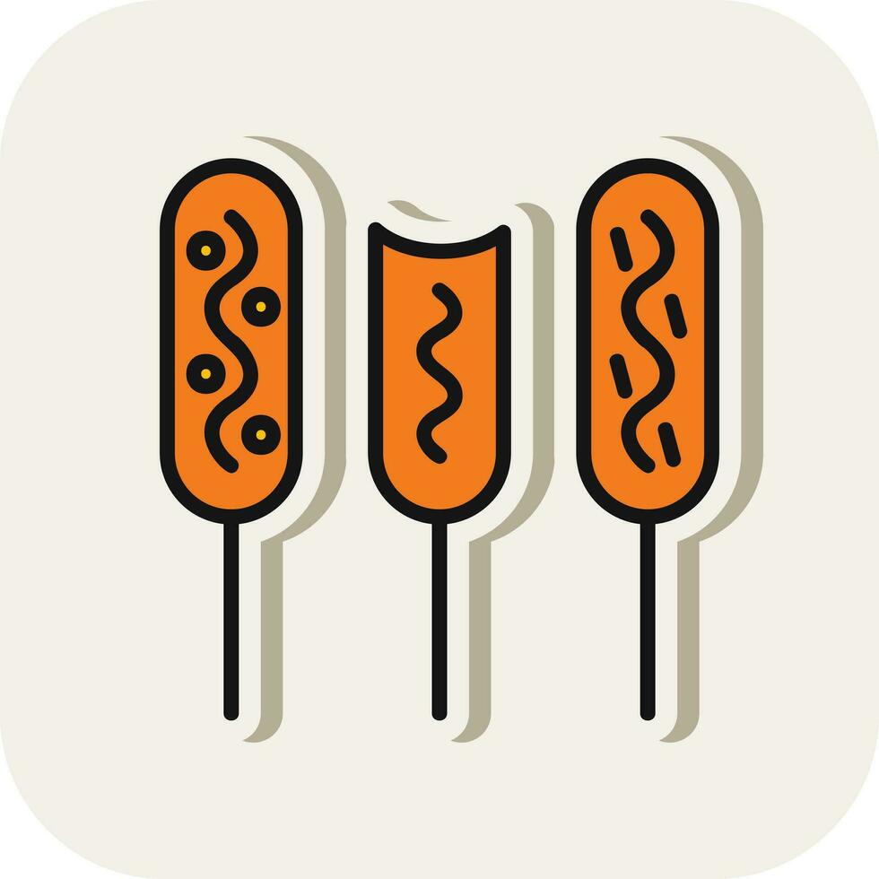Corn dog Vector Icon Design