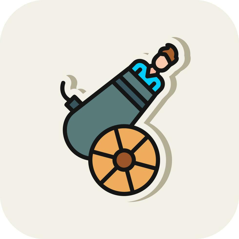 Human cannonball Vector Icon Design