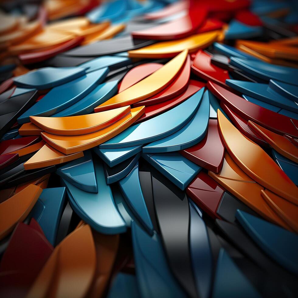 3d Rendered Colorful Glossy and Matte Ultra HD Geometric Background Wallpaper photo