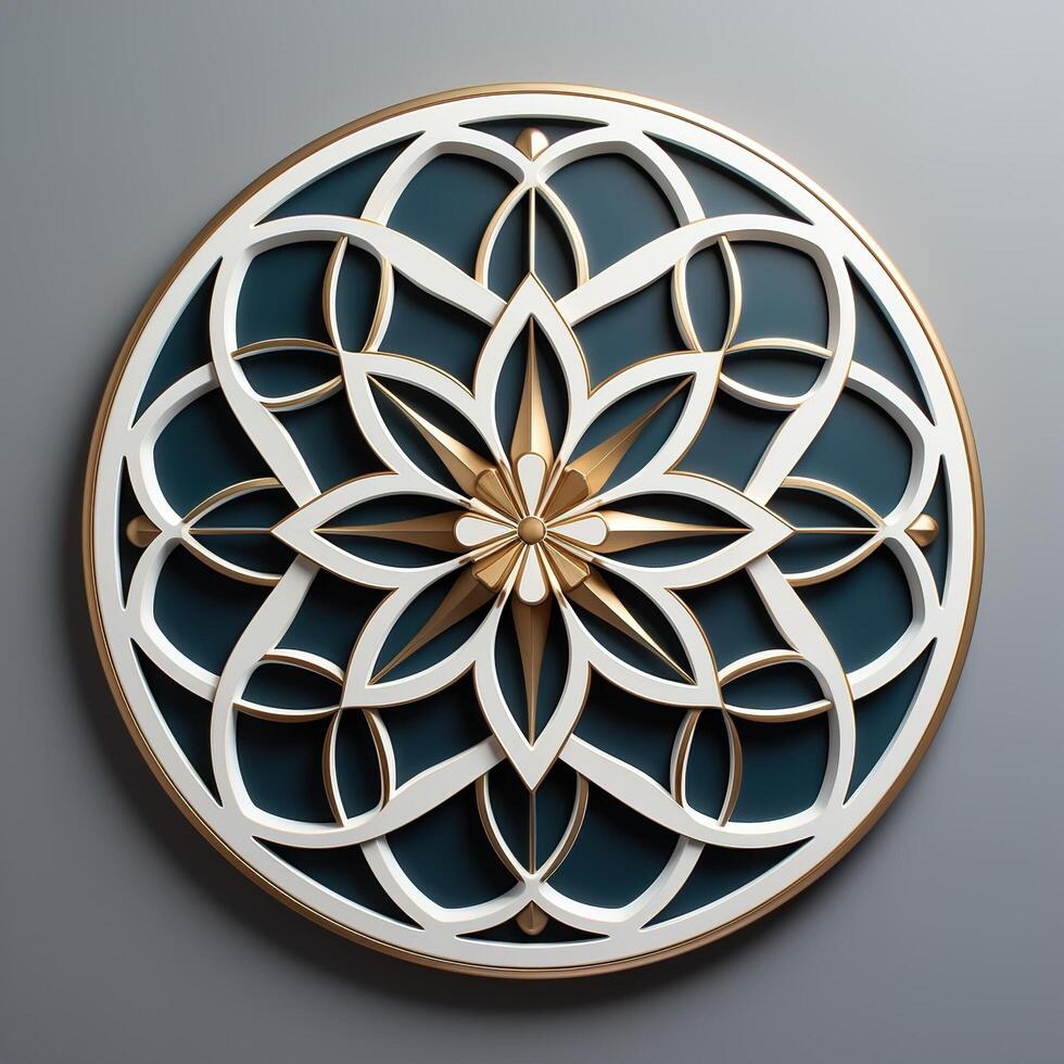 Royale Blue White Golden Royale Mandala Design photo
