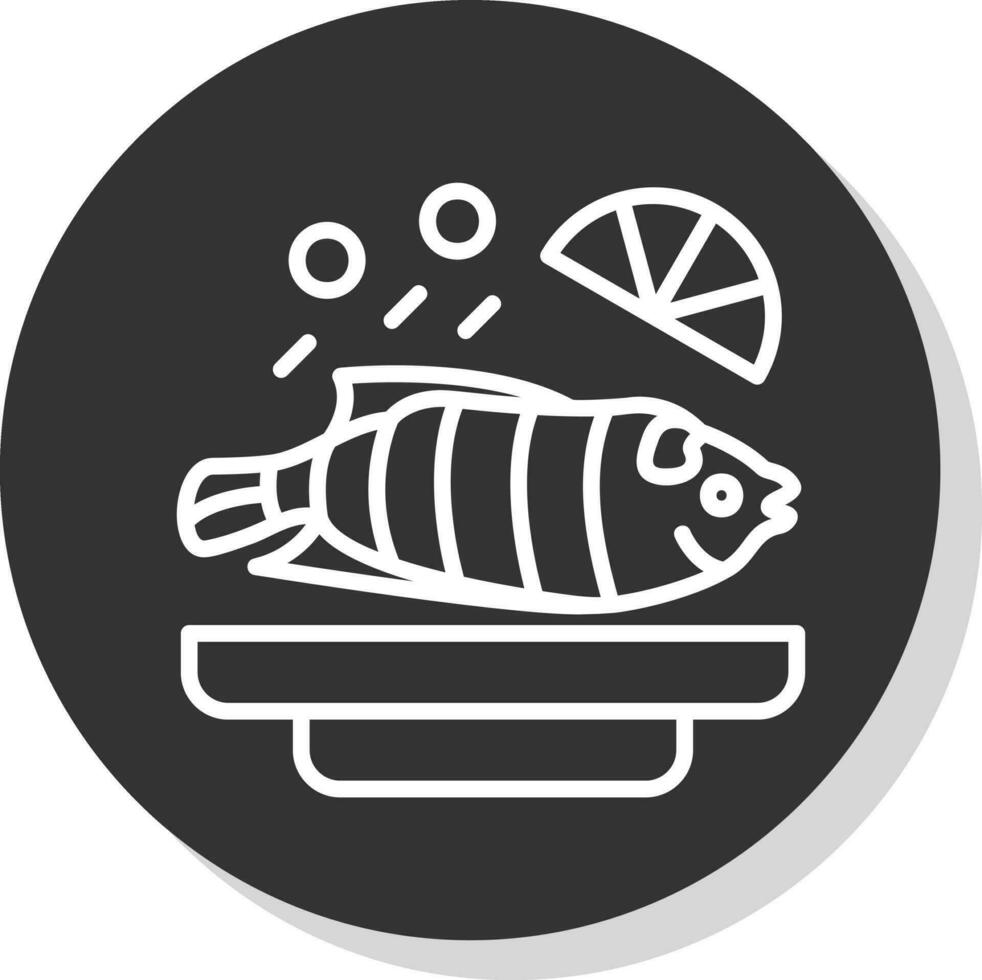 Steamed fish Vector Icon Design