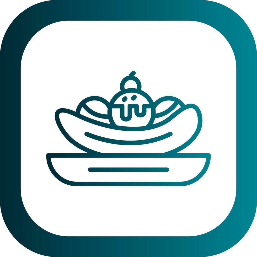 Banana split Vector Icon Design