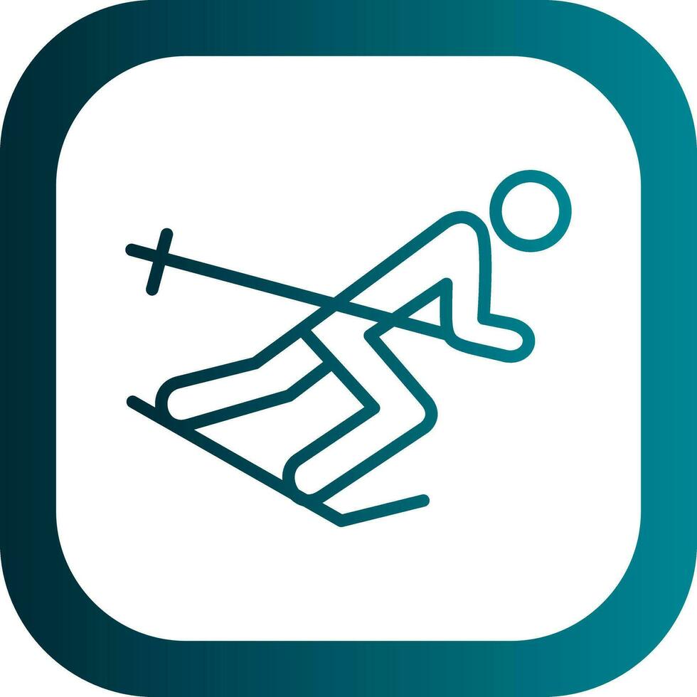 Skier Vector Icon Design