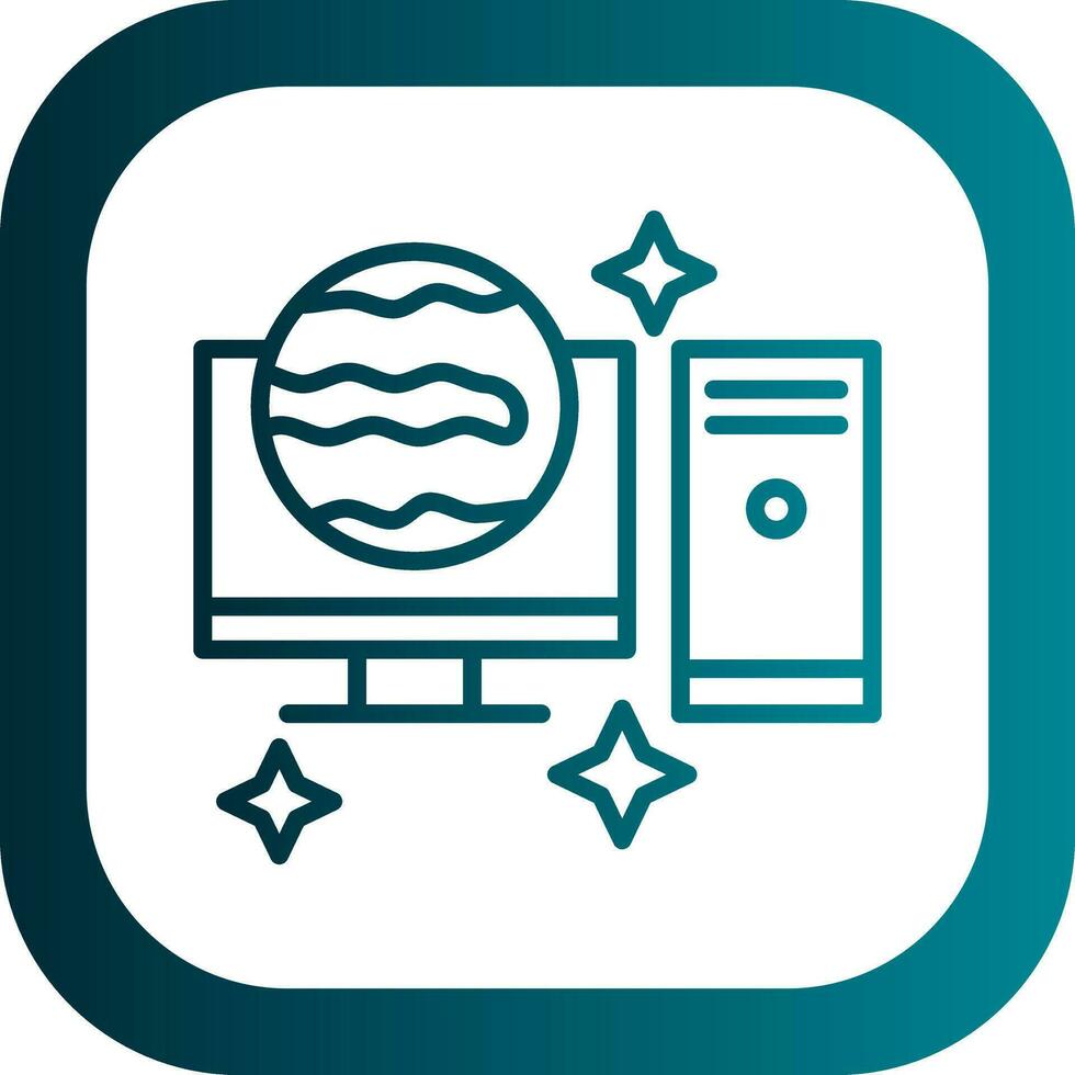 Desktop computer Vector Icon Design