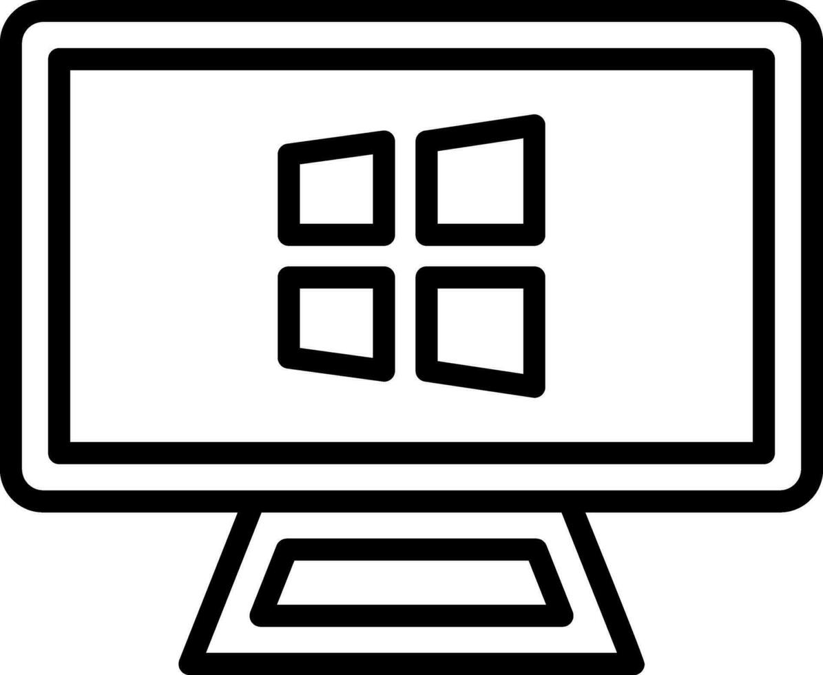 Desktop Monitor Vector Icon Design