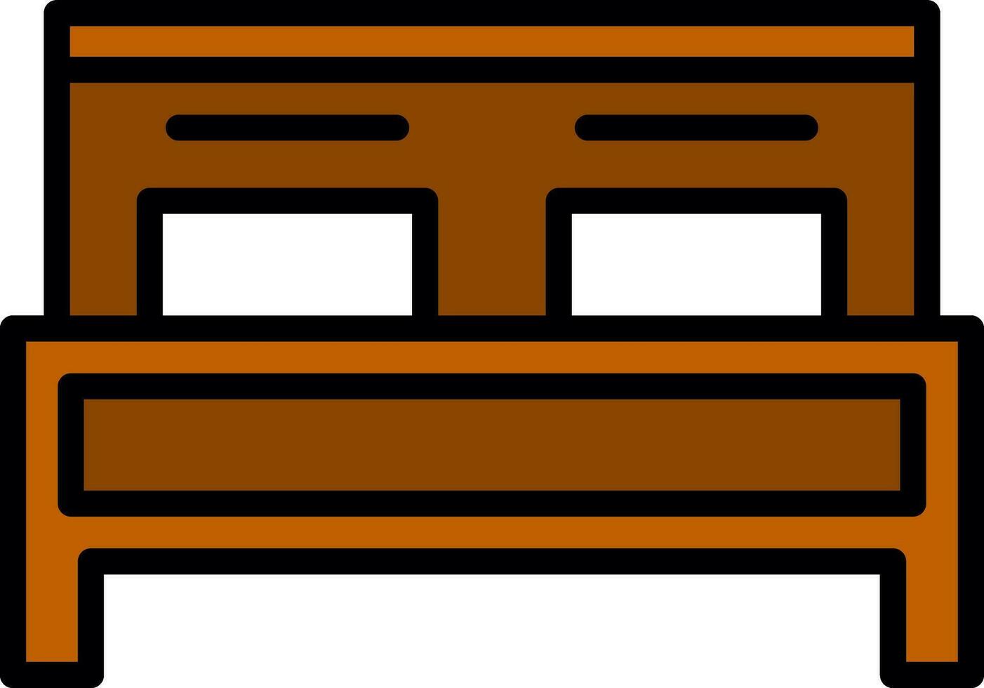 Double Bed Vector Icon Design