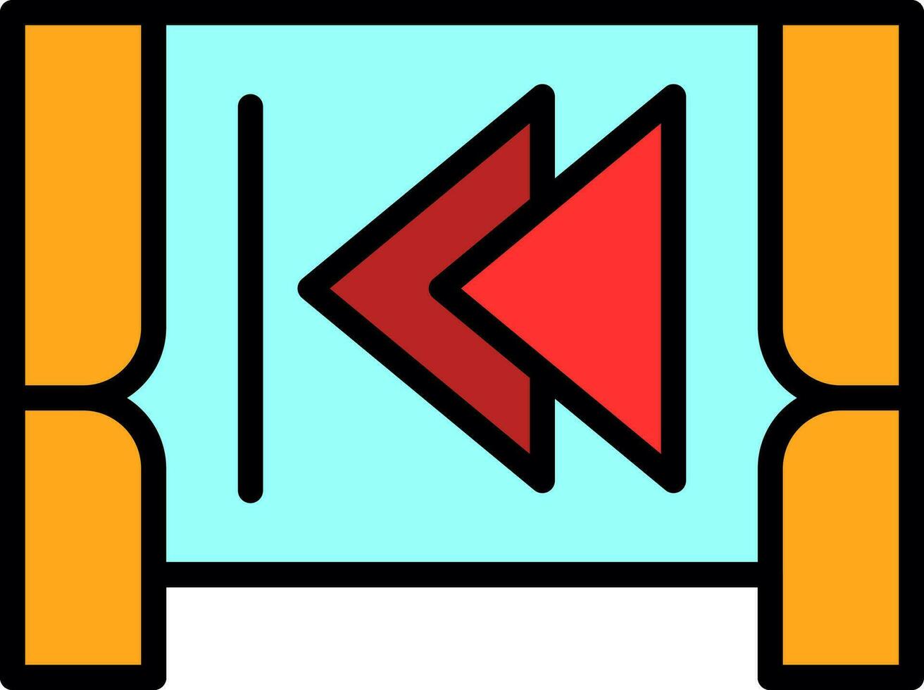Backward Vector Icon Design