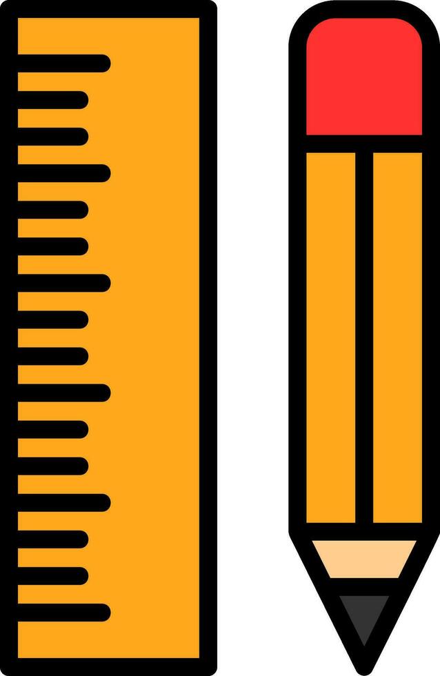 Ruler and pencil Vector Icon Design