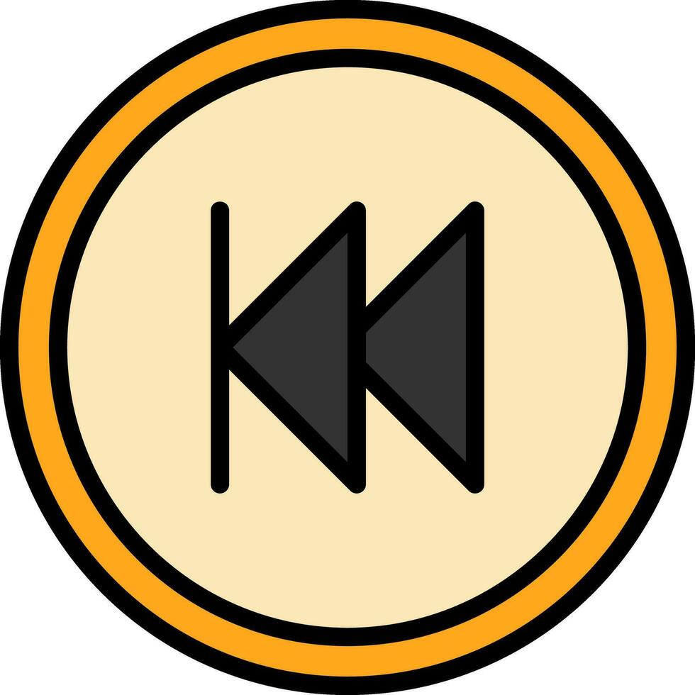 Rewind Button Vector Icon Design