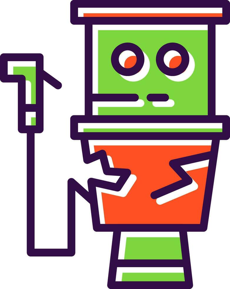 Damage Toilet Vector Icon Design