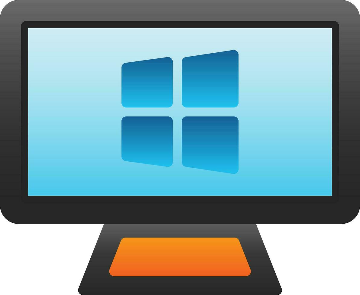 Desktop Monitor Vector Icon Design