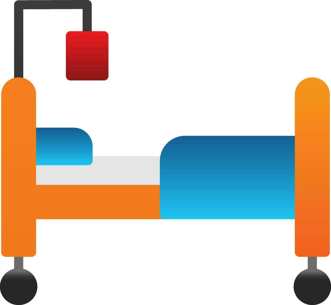 Hospital bed Vector Icon Design