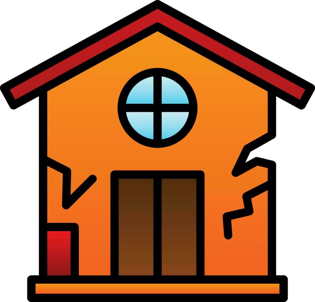 Damage House Vector Icon Design