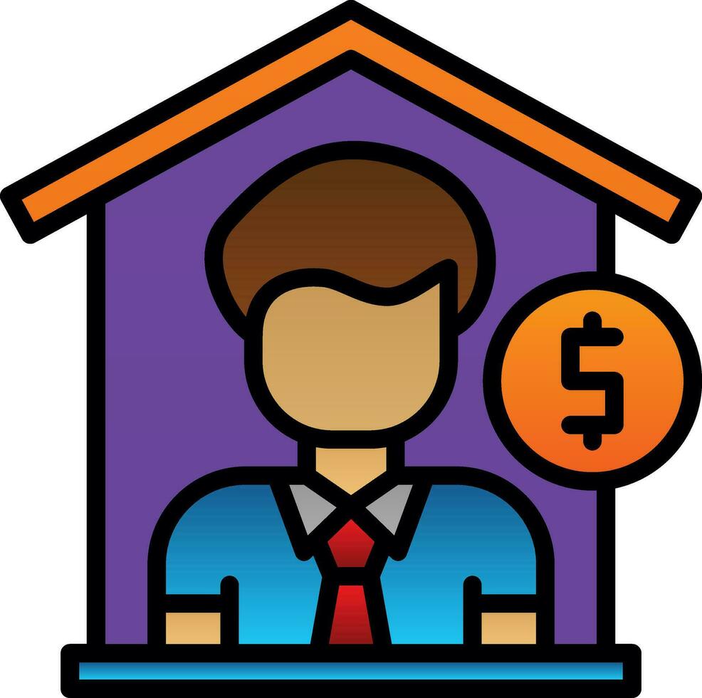 Estate Agent Vector Icon Design