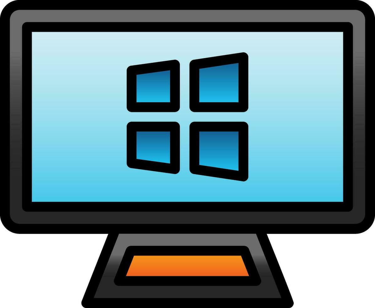 Desktop Monitor Vector Icon Design