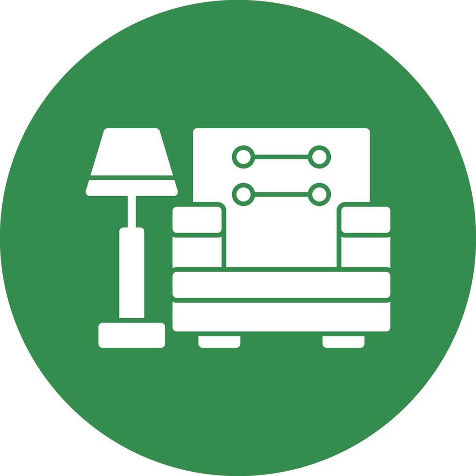 Armchair With Lamp Vector Icon Design
