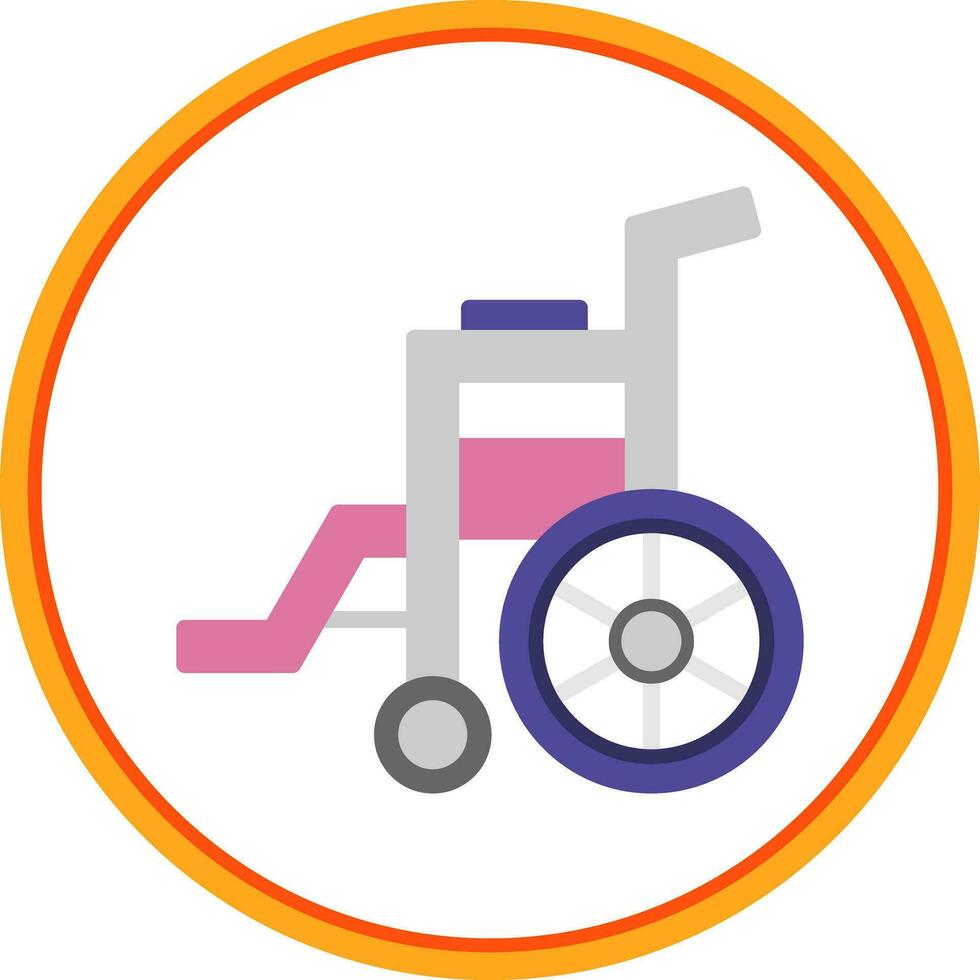 Wheel chair Vector Icon Design