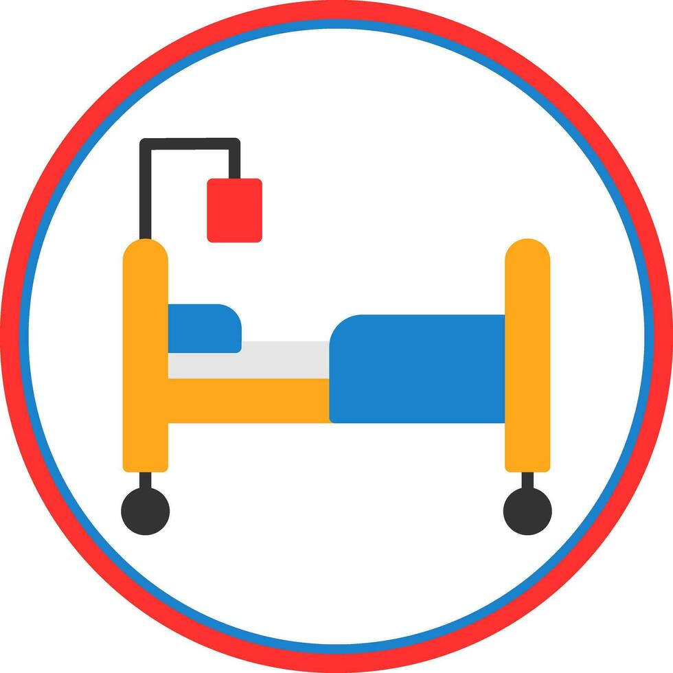 Hospital bed Vector Icon Design