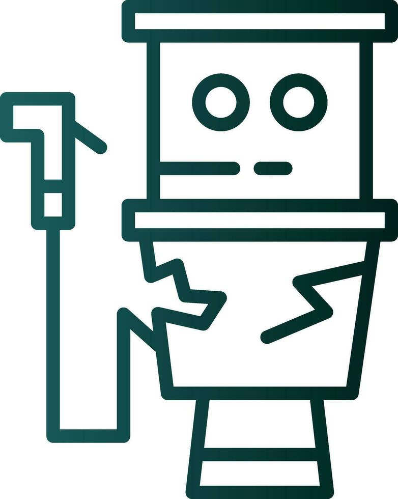 Damage Toilet Vector Icon Design