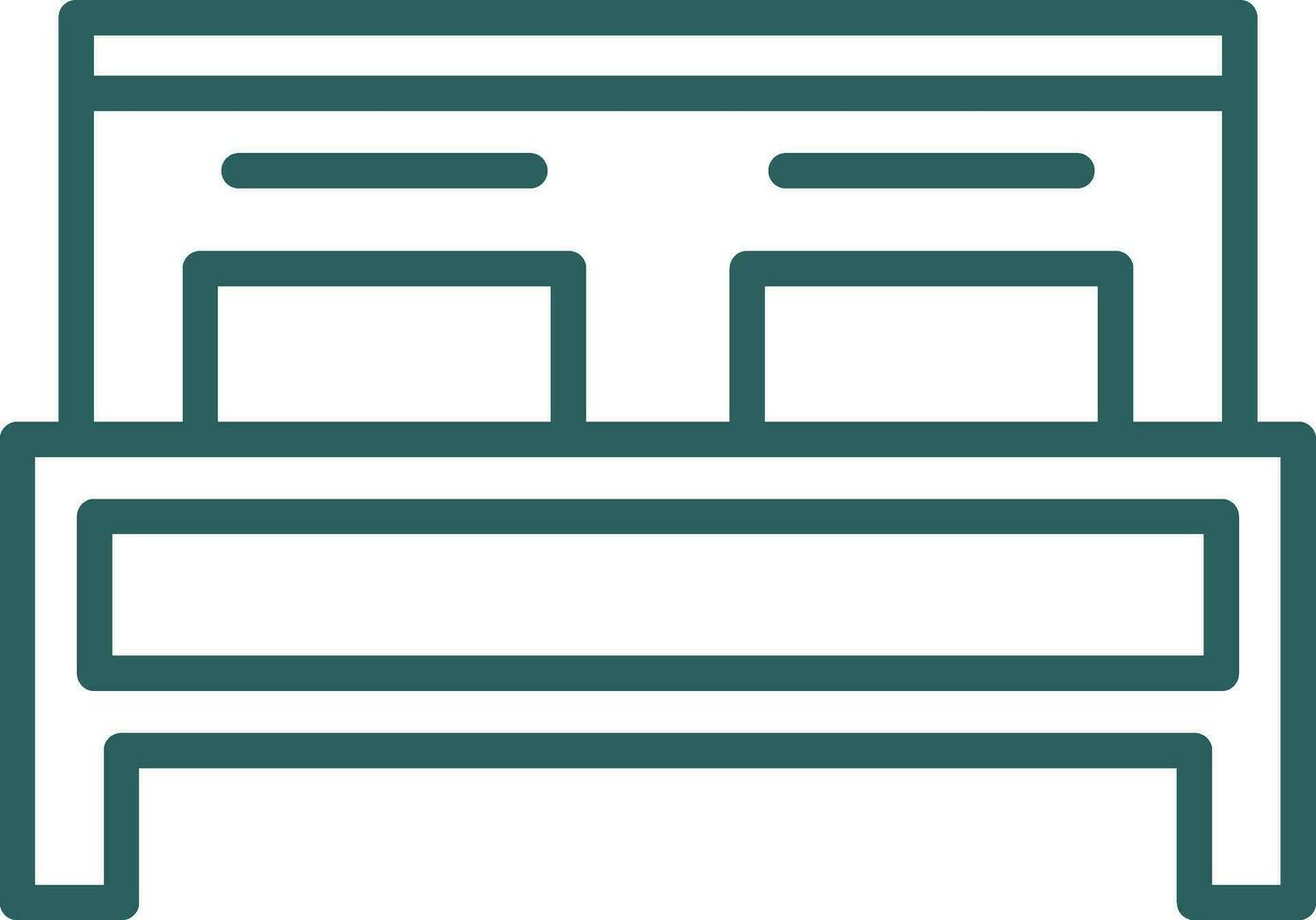 Double Bed Vector Icon Design