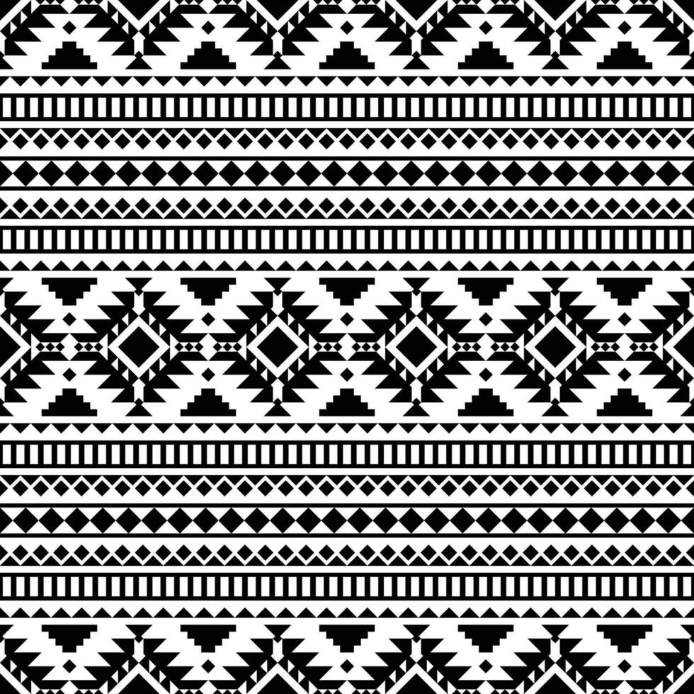 Tribal Navajo geometric abstract background. American indigenous seamless pattern. Ethnic textile. Black and white colors. Design for template, fabric, weave, cover, carpet, tile, accessory. vector