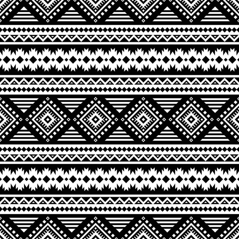 geométrico resumen sin costura étnico modelo. tribal motivo diseño para textil. negro y blanco colores. vector