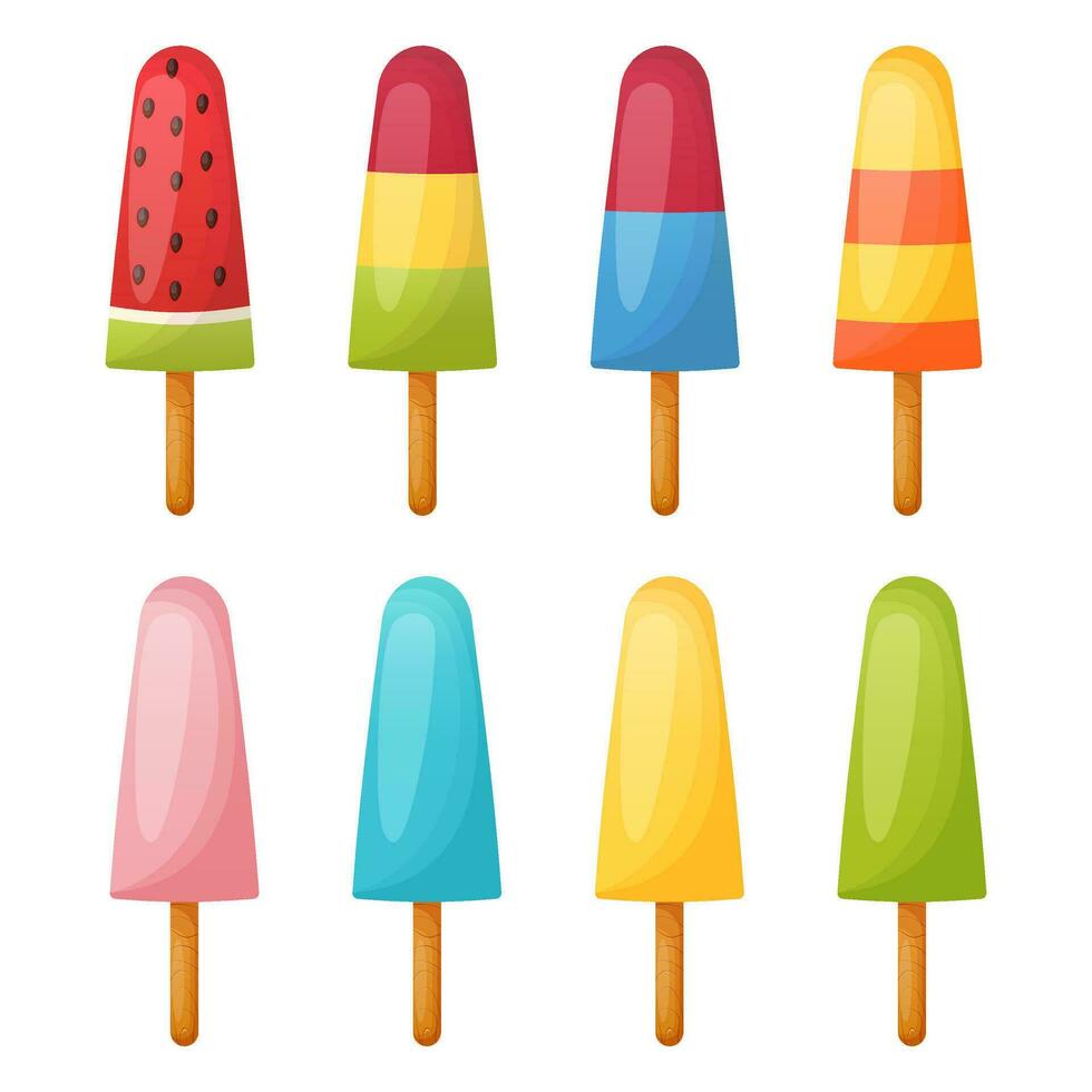 Different flavors fruit ice vector