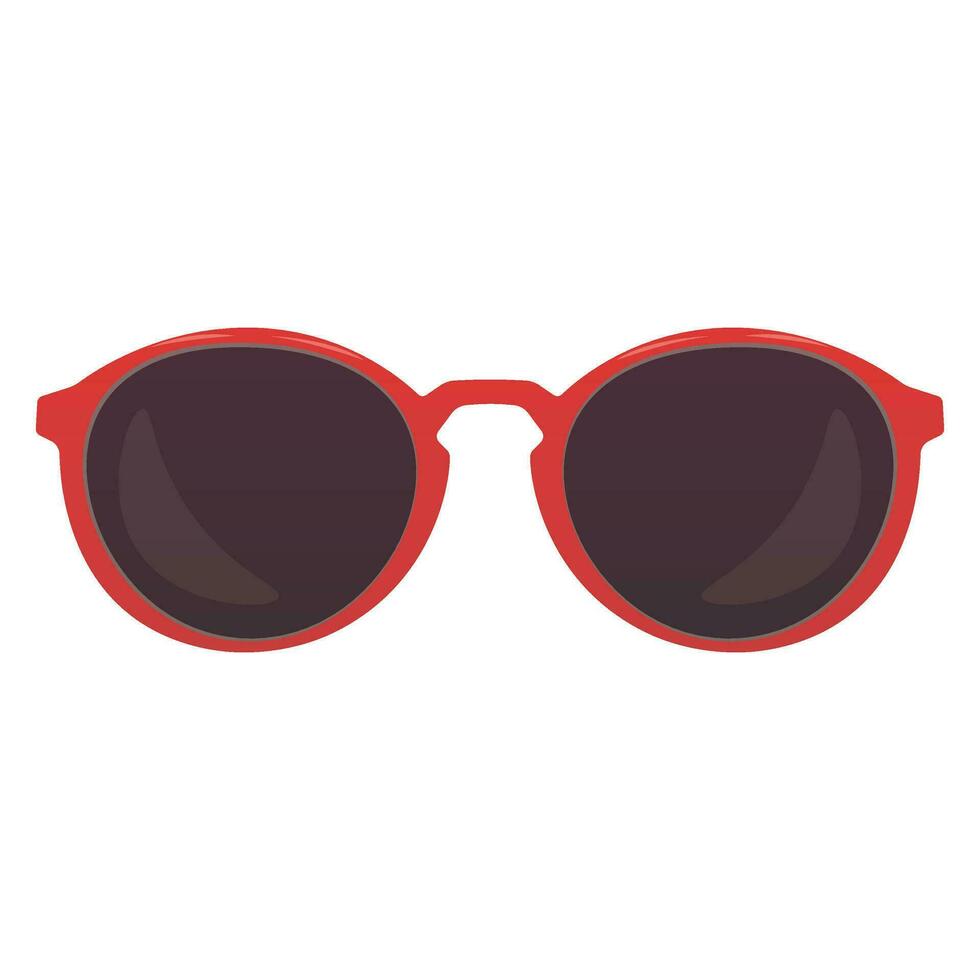 Red frame sunglasses isolated on white background vector
