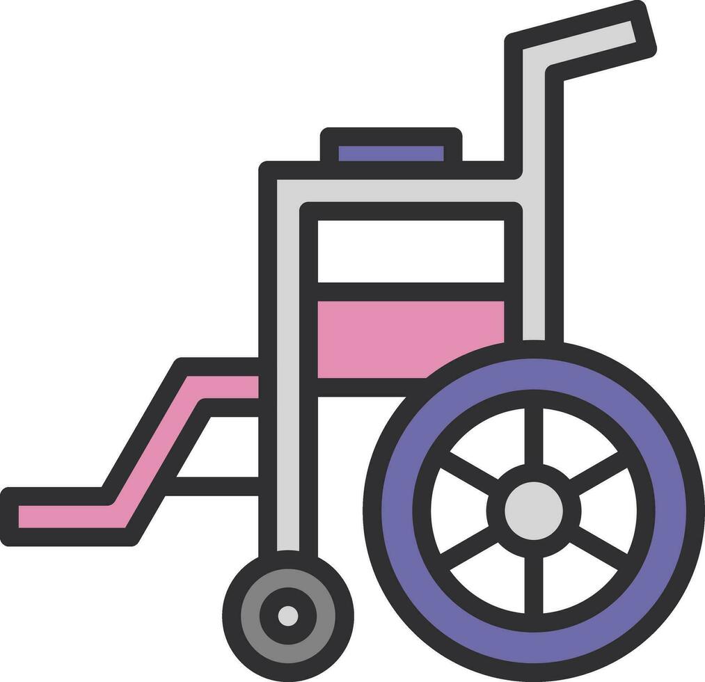 Wheel chair Vector Icon Design