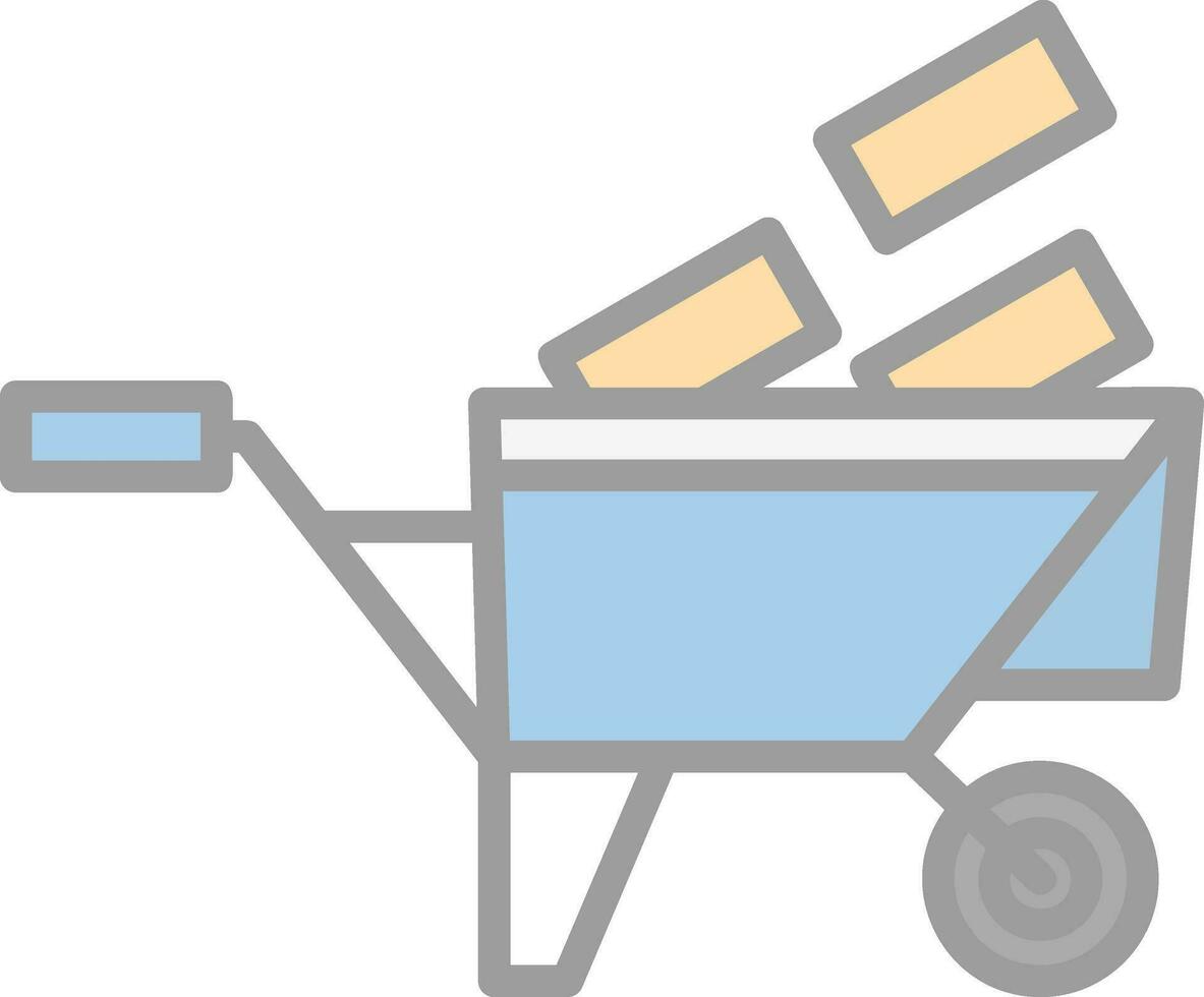 Wheelbarrow Vector Icon Design